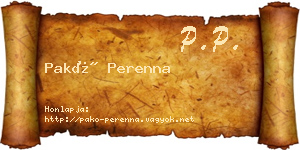 Pakó Perenna névjegykártya